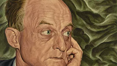 Portrait of Reinhold Niebuhr in 1948 by Ernest Hamlin Baker in the National Portrait Gallery