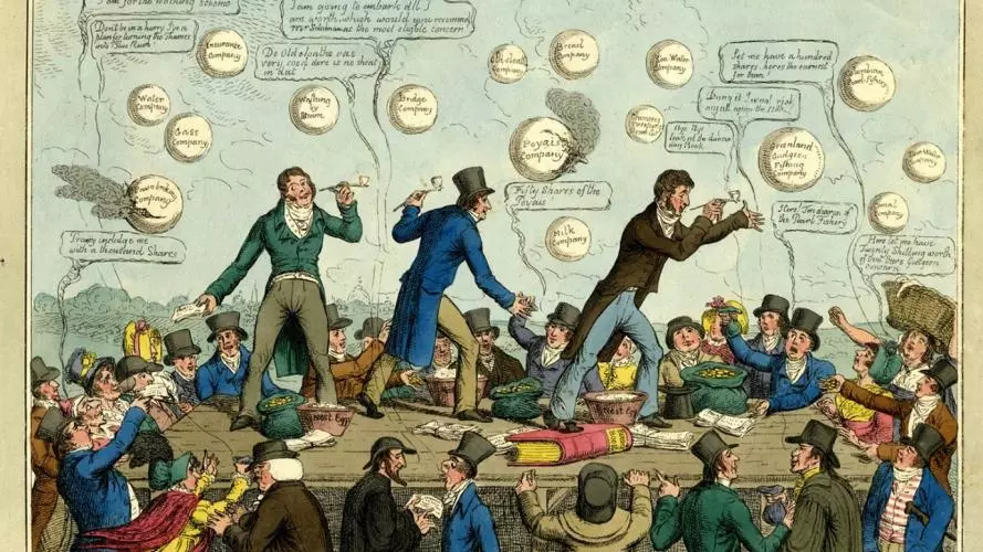 A satirical representation of the superheated speculative atmosphere in Britain in the mid-1820s 