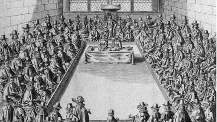 Engraving of Parliament during the Commonwealth 1650