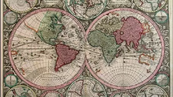 18th Century World Map by Georg Matthaus Seutter