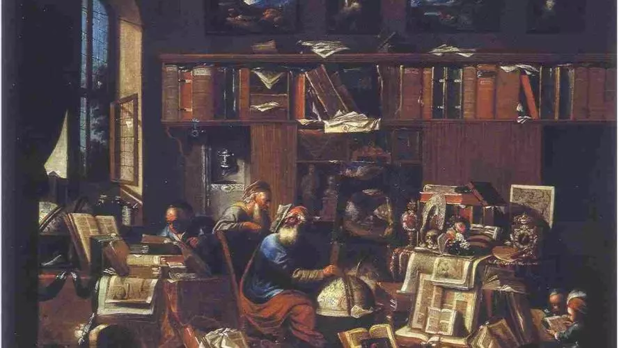 Philosophers in Study (1700) by Johann Michael Bretschneider