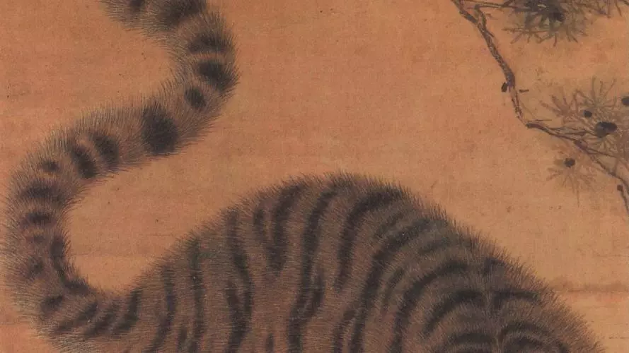 tiger under the pine tree kim hong do late 18th century