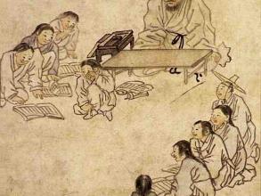 teacher and pupils seodang kim hong do c 1780